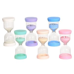 Sand Timer Set 1/3/5/10/15/30 MINUTES 6 Couleurs Habarage Timer pour Kid Classroom Kitchen Game Office Home Office Decorations 87HB