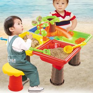 Mesa de agua de arena, juego de caja de arena para jardín al aire libre, juego interactivo de juguete de playa de verano para niños 240304