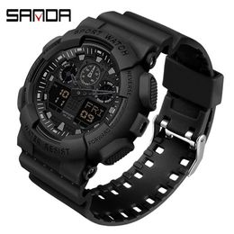 SANDA 2021 montre numérique hommes montres de Sport pour hommes étanche horloge extérieure montre-bracelet mâle Relogio Digital Masculino X0524288O