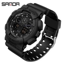 SANDA 2021 montre numérique hommes montres de Sport pour hommes horloge étanche montre-bracelet extérieure mâle Relogio Digital Masculino X0524251H