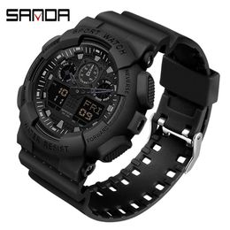 SANDA 2021 montre numérique hommes montres de Sport pour hommes horloge étanche montre-bracelet extérieure mâle Relogio Digital Masculino X0524289G