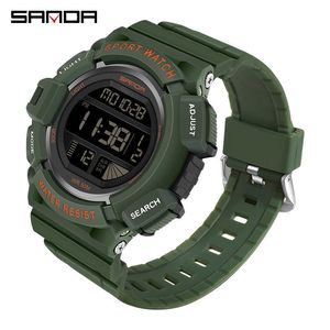 Sanda 2021 heren elektronische horloge mode led datum stopwatch sport polshorloge casual mannelijke elektrische handklok horloges heren g1022