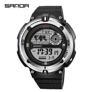 Sanda 392 Merk Digitale Militaire Mannen Elektronische Horloge Countdown LED Clock Heren Waterdichte Sport Polshorloge Relogio Masculino G1022