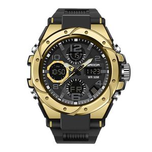 Reloj deportivo militar SANDA 6008 para hombre, reloj Digital de cuarzo con doble pantalla, reloj electrónico resistente al agua para hombre, reloj Masculino G1022