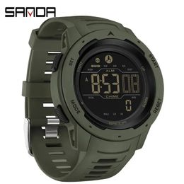 Sanda Brand Men relojes Pedómetro deportivo Calorías de 50 m LED Digital Watch Watch Wallwatch Relogio Masculino 2145 240517