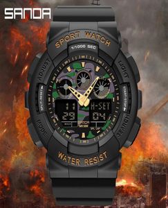 Sanda Brand Sport Watch Men Luxury Double Time Electrconi horloges dames039S polshorloge mode schokdichte stopwatch militair SP9844597