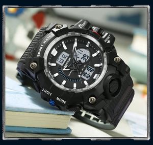 Montres de marque SANDA avec montre-bracelet numérique LED pour hommes horloge multifonctionnelle chronomètre LED montre de Sport S Shock 3132 240125