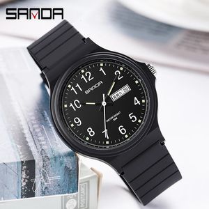 Sanda Brand Women Quartz Watchs Minimalisme Style Ladies Quartz Wristwatch Fashion Blanc Blanc 50m Corloge de montre imperméable Reloj 240516