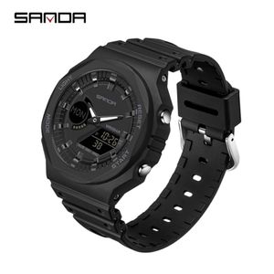 Sanda Casual Men's Watches 50m Imperproping Sport Quartz Watch pour mâle Montre à bracelet Digital G Style Relogio Masculino 220530 313T