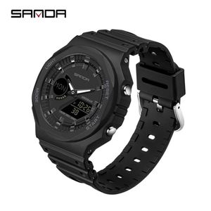 SANDA Casual herenhorloges 50M waterdicht Sport quartz horloge voor mannelijk horloge Digitale G-stijl THOCK Relogio Masculino 2204212b