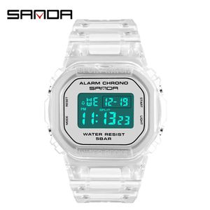 Sanda Mode Topmerk Sporthorloge Mannen Dames Waterdichte Militaire Horloges Shock Dames Retro Analoog Quartz Digital 2009 Q0524