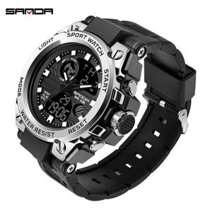 Sanda g Style hommes montre numérique choc militaire montres de sport étanche montre-bracelet électronique hommes horloge Relogio Masculino 739 Q02691