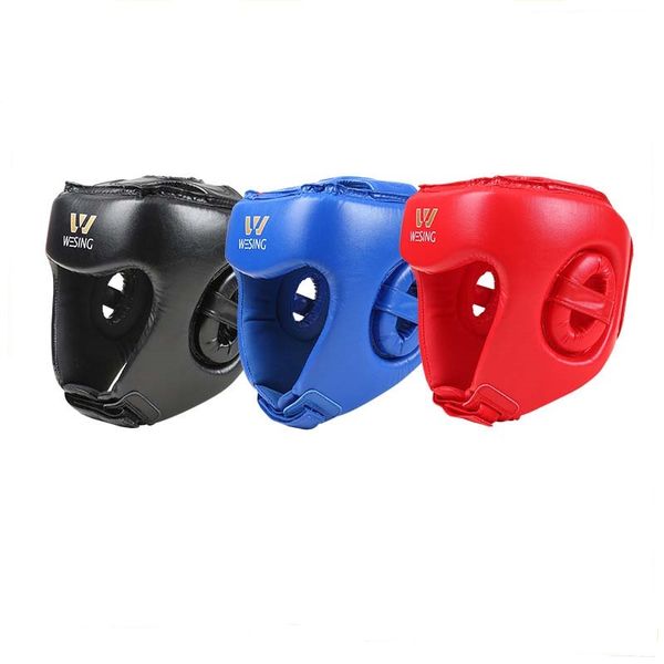 Sanda casque boxe combat débutant entraînement protection de la tête arts martiaux sports Sanda équipement de protection casque simili cuir PF