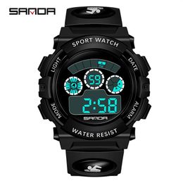 Sanda Kids kijkt buitensport Luminous Stopwatch Date Week Alarm kinderen kijken waterdichte meisjes jongens klok264m