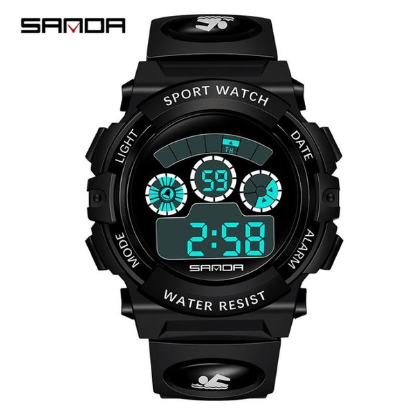 SANDA relojes para niños deportes al aire libre cronómetro luminoso fecha semana alarma niños reloj impermeable niñas niños Clock244p281j