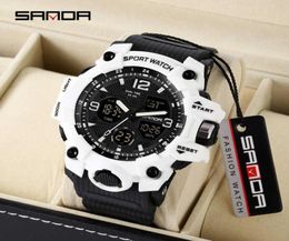 Sanda Men Military Watches G Style White Sport Watch LED Digital 50m Waterproof Watch S Shock Male Horloge Relogie Masculino G10222292836