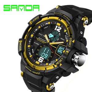 Sanda top merk luxe sport horloge mode militaire horloge mannen klok mannelijke waterdichte led digitale horloge relogio masculino x0524