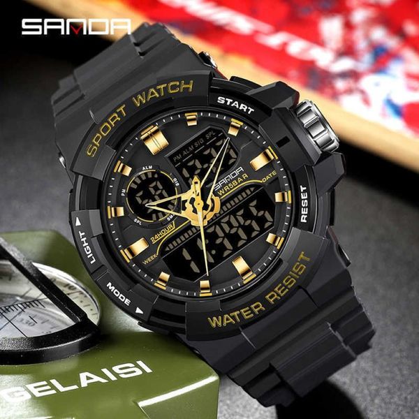 Sanda Top Brand Military Sports Watch Men's Style S THOCK Watch Men's Quartz Watch 50m imperméable Luminous Clock G1022301G