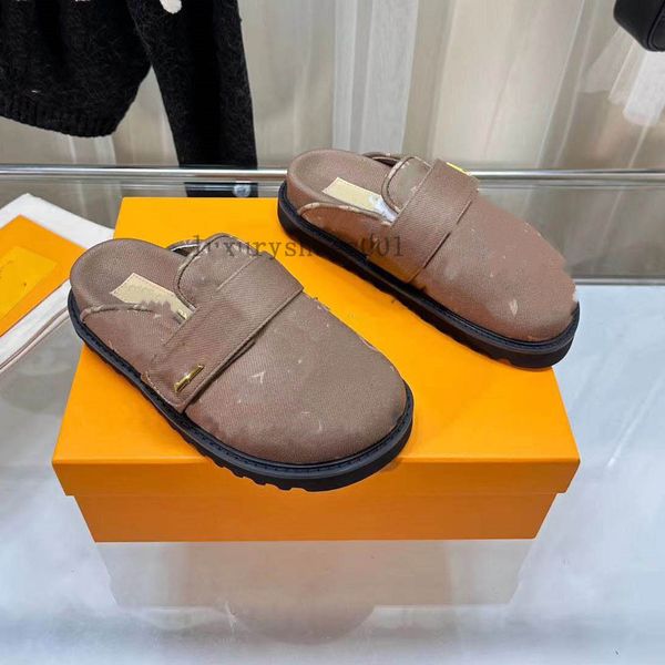 Sandale confortable confort sabot mules sandales femmes hommes fourrure plate cuir laine mule pantoufles mode hiver chaud peluche diapositives sangle réglable taille 35-45 13