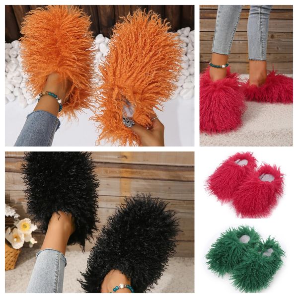 Sandale Fur Slipper Mule Womens Mens Daily porte Daily Shoe Shoe Slide Blancs Blacks Orange Metal Casual Flat Chores Flat TRACHERS GAI SAUTER