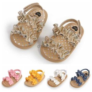 Sandales 0-18M nouveau-né infantile bébé fille princesse sandales à volants Prewalker été enfant en bas âge doux berceau marcheurs chaussures 240329