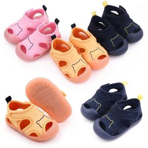 Sandales 12m-4t été enfants garçon filles ours doux antidérapant semelle en caoutchouc plat chaussures de marche Sneaker bébé décontracté bébés 2022