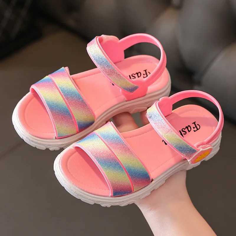 Sandales 2-8 ans filles arc-en-ciel sandales d'été pour enfants chaussures de plage fille fashion princesse sandale enfants chaussures chaussures chaussure