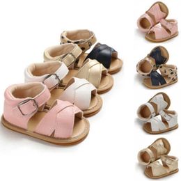 Sandales 2019 été bébé chaussures nouveau-né sandales enfants garçons filles sandales solide antidérapant en cuir PU Prewalker décontracté chaussures à semelle souple Z0331