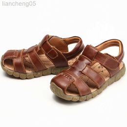 Sandalias 2021 nuevos niños niños sandalias de cuero genuino para adolescentes niños bebé verano sandalias blancas zapatos 1 3 5 7 9 11 13 años W0217