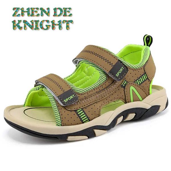 Sandalias 2021, zapatos de verano para niños, sandalias de punta cerrada para niños pequeños, sandalias ortopédicas deportivas de cuero PU, sandalias para bebés, zapatos Z0225