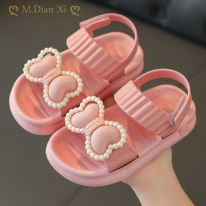 Sandales 2022 nouveau été enfants sandales filles princesse antidérapant fond souple coréen Bow moyen et petits enfants sandales enfants chaussures Z0225