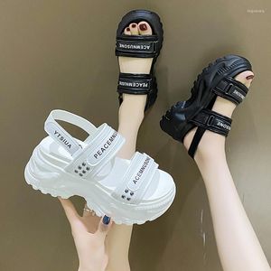 Sandales 2022 Summer Fashion HookLoop Platform Blanc Noir Casual Chunky Chaussures Pour Femmes Comfot Talon Haut Dames