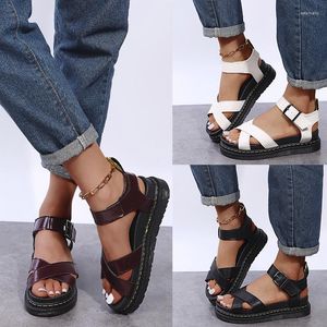 Sandales 2022Open Toe Flatform Wedges Chaussures Femme Summer Beach Sexy Women Plus Size PU Leather Sandalias