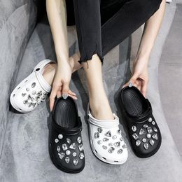 Sandalen 2023 Fashion Women Rhinestone Decoreer schoenen zomer Casual niet-slip platte sm089