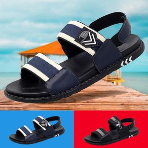 Sandalen 2023 voor herenschoenen mannelijke zwart blauwe slippers zachte comfort mode casual zomer outdoor strand trend platform wandelen