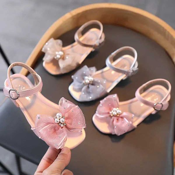 Sandales 2023 Girl Sandales Princess Chaussures coréennes Soft Sole Baby Shoe Casual Bow Kid Shoe for Girl Fashion Femmes Sandale Sandalias de Mujer