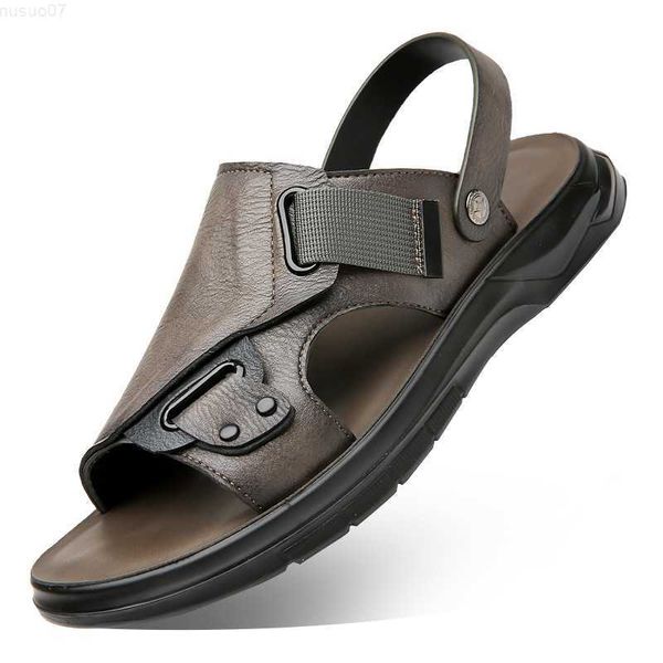 Sandalias 2023, sandalias de cuero para hombre, zapatos a la venta, zapatos impermeables sin cordones, sandalias informales de cuero de vaca para hombre, sandalias suaves para hombre, zapatillas de moda de verano únicas L230720