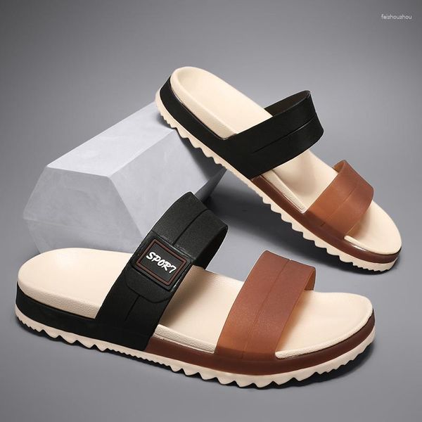 Sandalias 2023, zapatillas para hombre, chanclas suaves de EVA para hombre, chanclas para el hogar al aire libre, zapatos de playa de verano antideslizantes