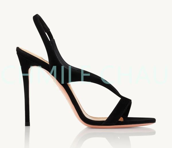 Sandalias 2023 Nuevo en diseñador réplica Sandalias de mujeres de alta calidad Sexy negros tacones altos vestidos de fiesta de lujo dropshipping 71chc30