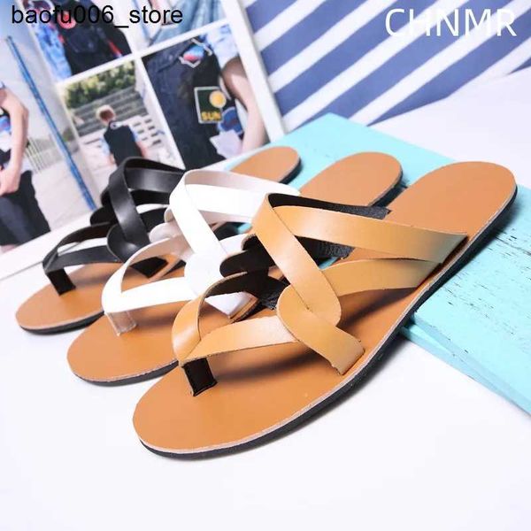 Sandales 2023 Nouvel été Blanc Flip Hommes Pantoufles Designers Copie Summer Beach Fashion Anti Slip et résistant à l'usure Q240330