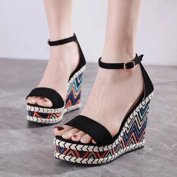 Sandales 2023 Filles Sexy Summer Design Party Femmes Chaussures Talons Hauts Boucle Bride À La Cheville Fleurs Bout Ouvert