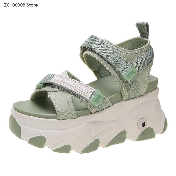 Sandales 2023 doux confortable femmes plate-forme à bout ouvert femme 9cm talons hauts compensés été fille gros chaussures de sport de plein air