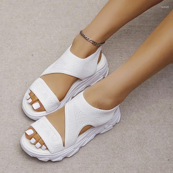 Sandales 2023 été chaussures pour femmes de haute qualité plate-forme tricotée femmes baskets confortables Sport Zapatos Mujer