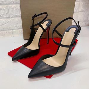 Sandales 2023 Été À Lacets Super Haut Talon Sexy Mince Pointu Rouge Chaussures Tempérament Femmes