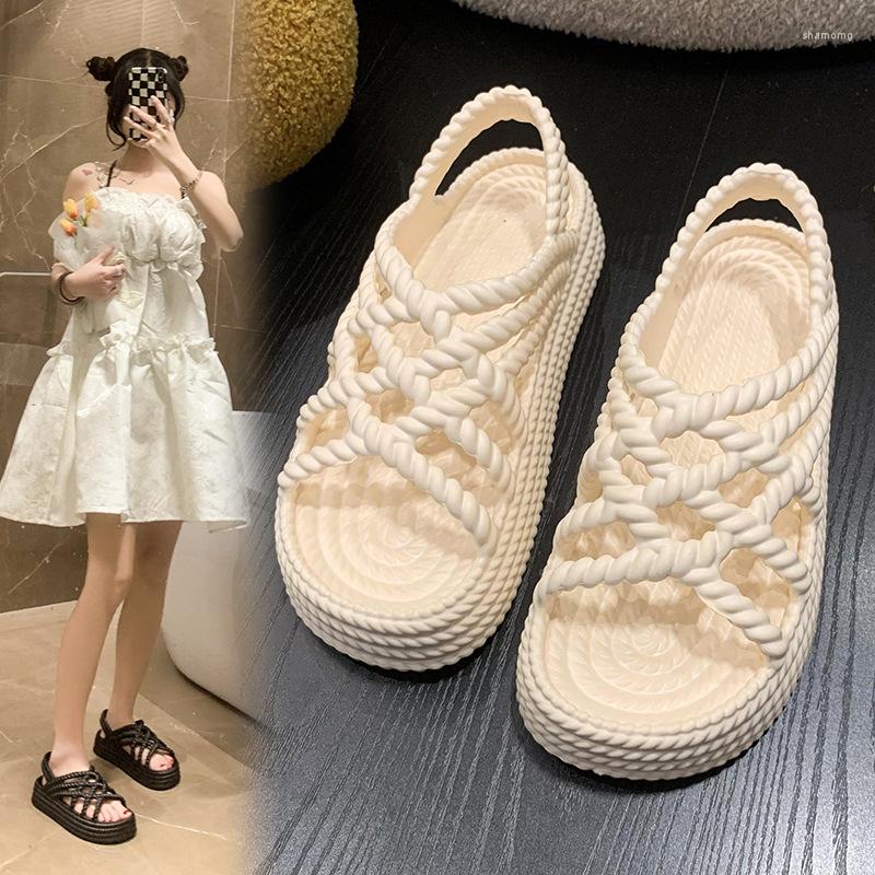 Sandaler 2023 Summer Seaside Beach Casual Women's Eva Material Dubbel mjuk och bekväm platt design