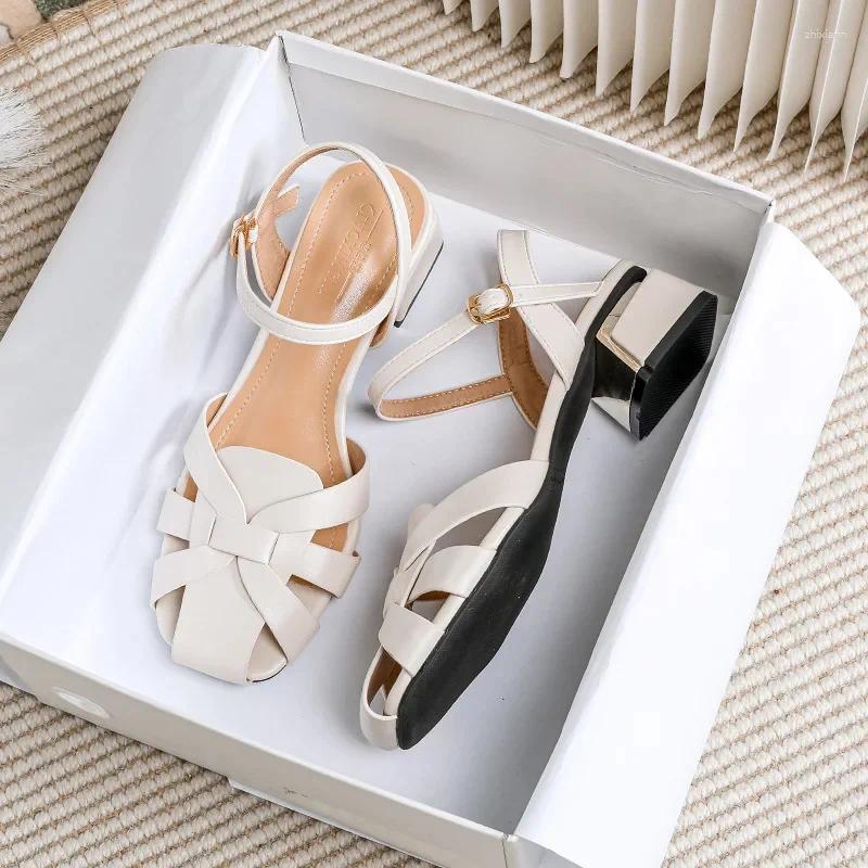 Сандалии, лето 2023, женские модные дизайнерские туфли в римском стиле для вечеринок и рабочей одежды, женская повседневная обувь на высоком каблуке, большой размер 41-43