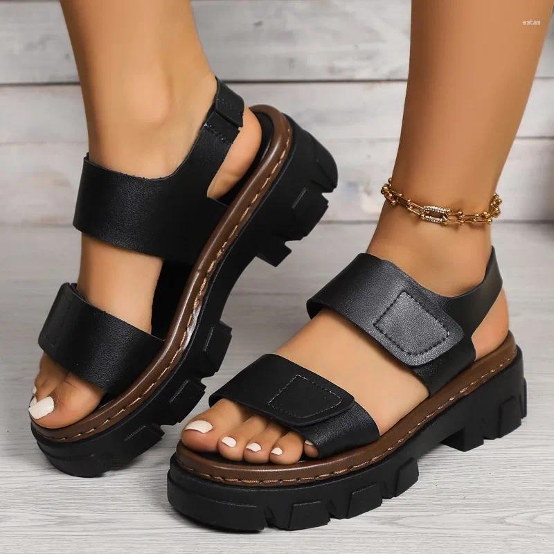 Sandalen 2024 Sommer Damen Einfache Plattform Wasserdichte High Heels Mode Luxus Strand Open-toed Rutschfeste Zapatos