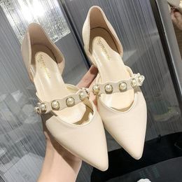 Sandals 2024 Women Soft Toe Leather Cap Hollow Women's Shoes Thick Heels Middle Summer Fashion All-match Pointed Pumps 637 's 29 c