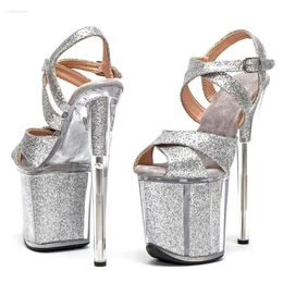 Sandales 20cm / 8inches leecabe bling sequins femmes fashion fashion ouverte ouverte hauts chaussures fe dac fe dac