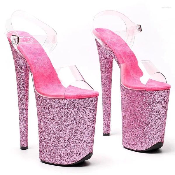 Sandales 23cm / 9 pouces PVC Plate-forme supérieure Sexy Talons hauts Femmes Party Pole Dance Chaussures 003